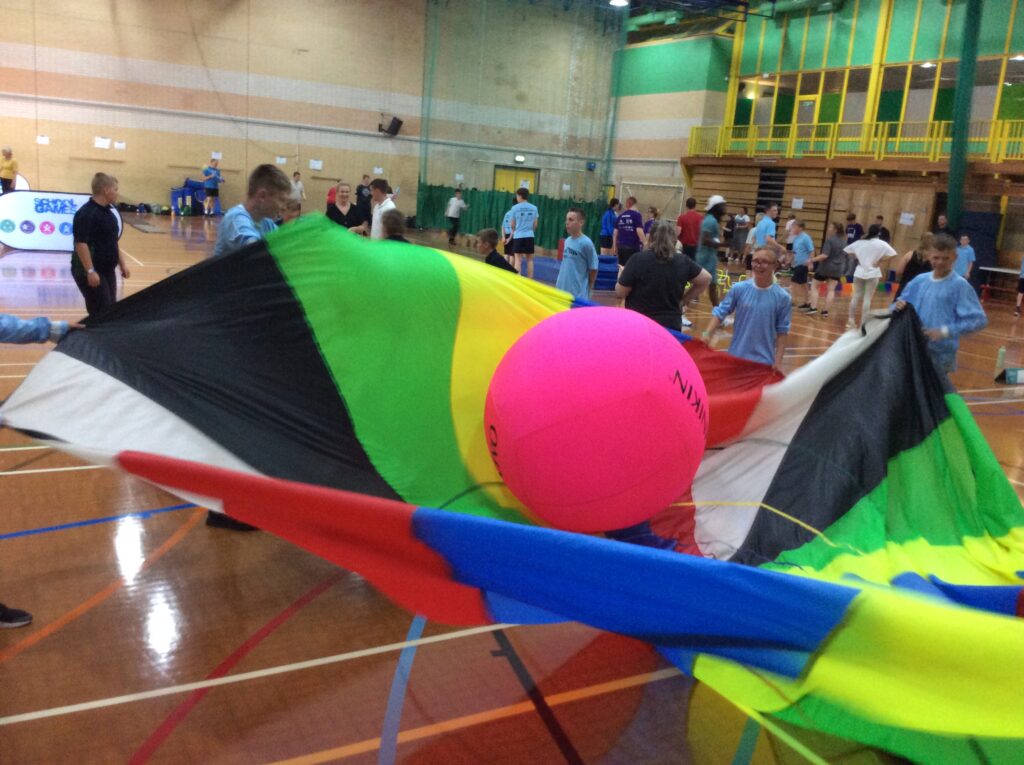 Phase 3 students seen participating in the KSENT Olympics event at Swallows Leisure Centre in Sittingbourne, Kent.